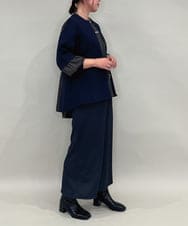 ZMJAE42136 al'aise modulation(アレーズモジュレーション) バックドロスト異素材ジョイントブルゾン ネイビー