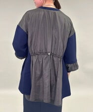 ZMJAE42136 al'aise modulation(アレーズモジュレーション) バックドロスト異素材ジョイントブルゾン ネイビー