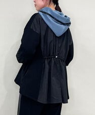 ZMJAE42136 al'aise modulation(アレーズモジュレーション) バックドロスト異素材ジョイントブルゾン ブラック