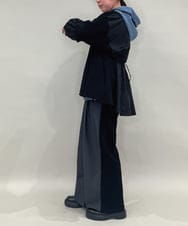 ZMJAE42136 al'aise modulation(アレーズモジュレーション) バックドロスト異素材ジョイントブルゾン ブラック