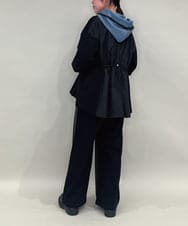 ZMJAE42136 al'aise modulation(アレーズモジュレーション) バックドロスト異素材ジョイントブルゾン ブラック