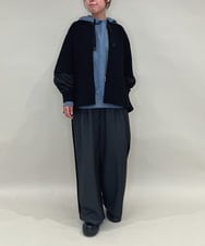 ZMJAE42136 al'aise modulation(アレーズモジュレーション) バックドロスト異素材ジョイントブルゾン ブラック