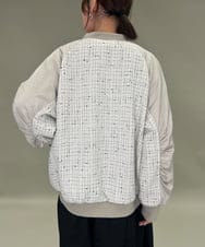 ZMJAE43160 al'aise modulation(アレーズモジュレーション) ツイードMA-1ドッキングブルゾン ホワイト