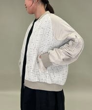 ZMJAE43160 al'aise modulation(アレーズモジュレーション) ツイードMA-1ドッキングブルゾン ホワイト