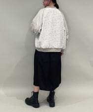 ZMJAE43160 al'aise modulation(アレーズモジュレーション) ツイードMA-1ドッキングブルゾン ホワイト