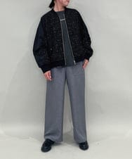 ZMJAE43160 al'aise modulation(アレーズモジュレーション) ツイードMA-1ドッキングブルゾン ブラック