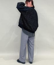 ZMJAE43160 al'aise modulation(アレーズモジュレーション) ツイードMA-1ドッキングブルゾン ブラック