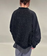 ZMJAE43160 al'aise modulation(アレーズモジュレーション) ツイードMA-1ドッキングブルゾン ブラック