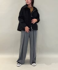 ZMJAE44290 al'aise modulation(アレーズモジュレーション) 【ライナー付き】衿付きフーディーブルゾン ブラック