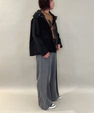 ZMJAE44290 al'aise modulation(アレーズモジュレーション) 【ライナー付き】衿付きフーディーブルゾン ブラック