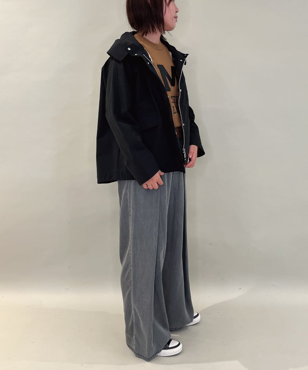 ZMJAE44290 al'aise modulation(アレーズモジュレーション) 【ライナー付き】衿付きフーディーブルゾン ブラック