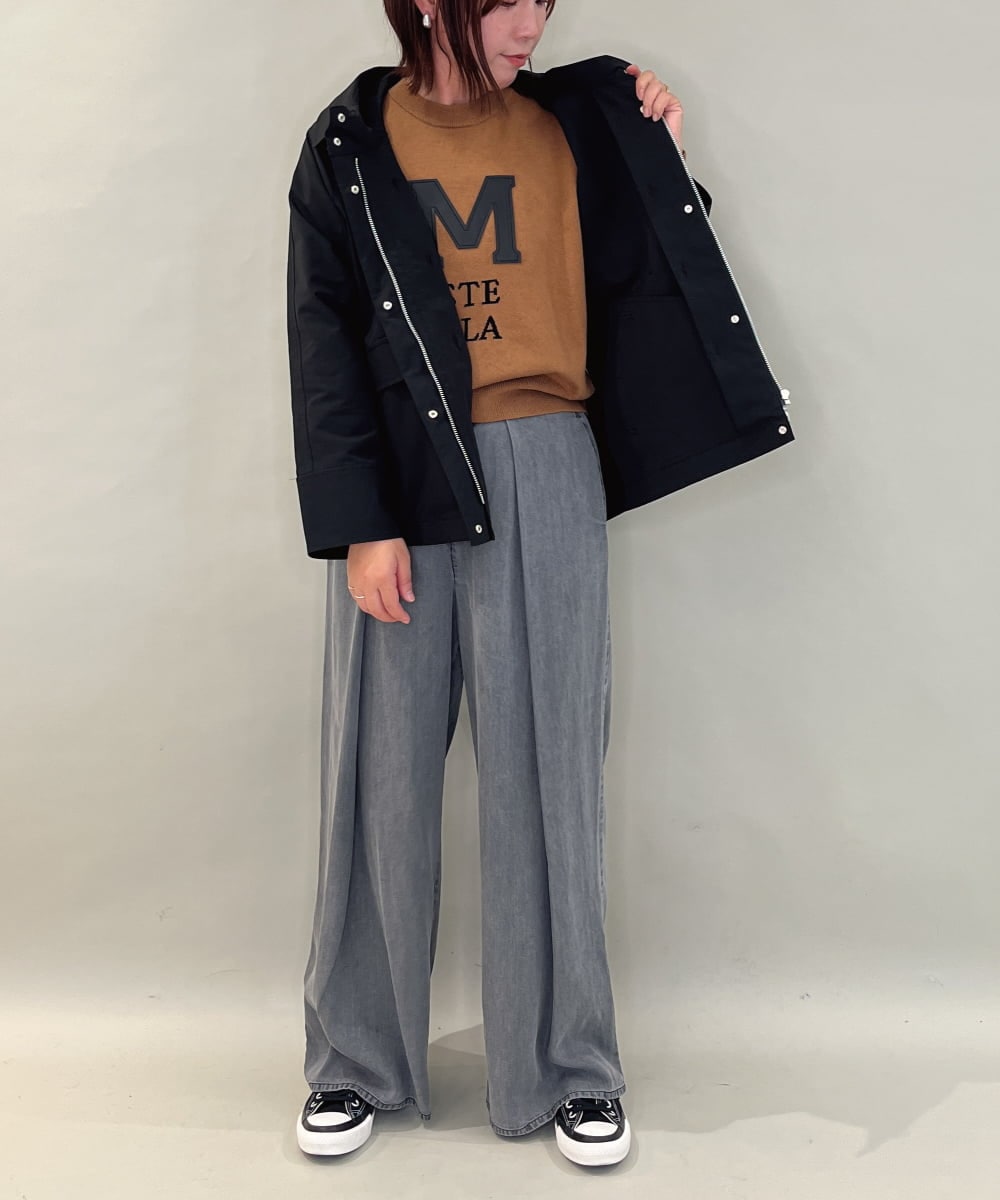 ZMJAE44290 al'aise modulation(アレーズモジュレーション) 【ライナー付き】衿付きフーディーブルゾン ブラック