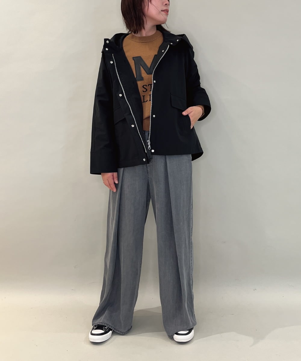 ZMJAE44290 al'aise modulation(アレーズモジュレーション) 【ライナー付き】衿付きフーディーブルゾン ブラック