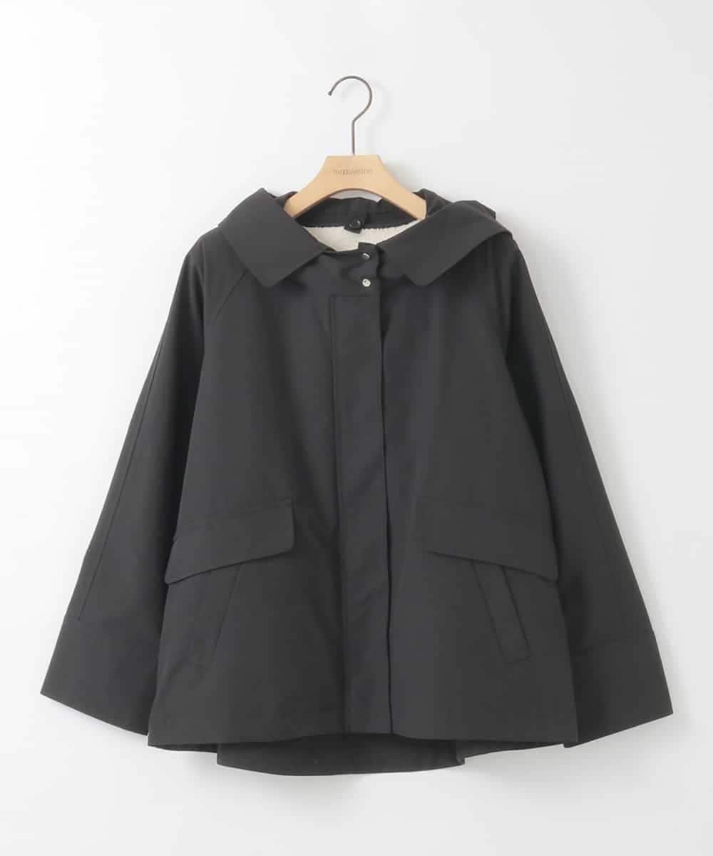 ZMJAE44290 al'aise modulation(アレーズモジュレーション) 【ライナー付き】衿付きフーディーブルゾン ブラック