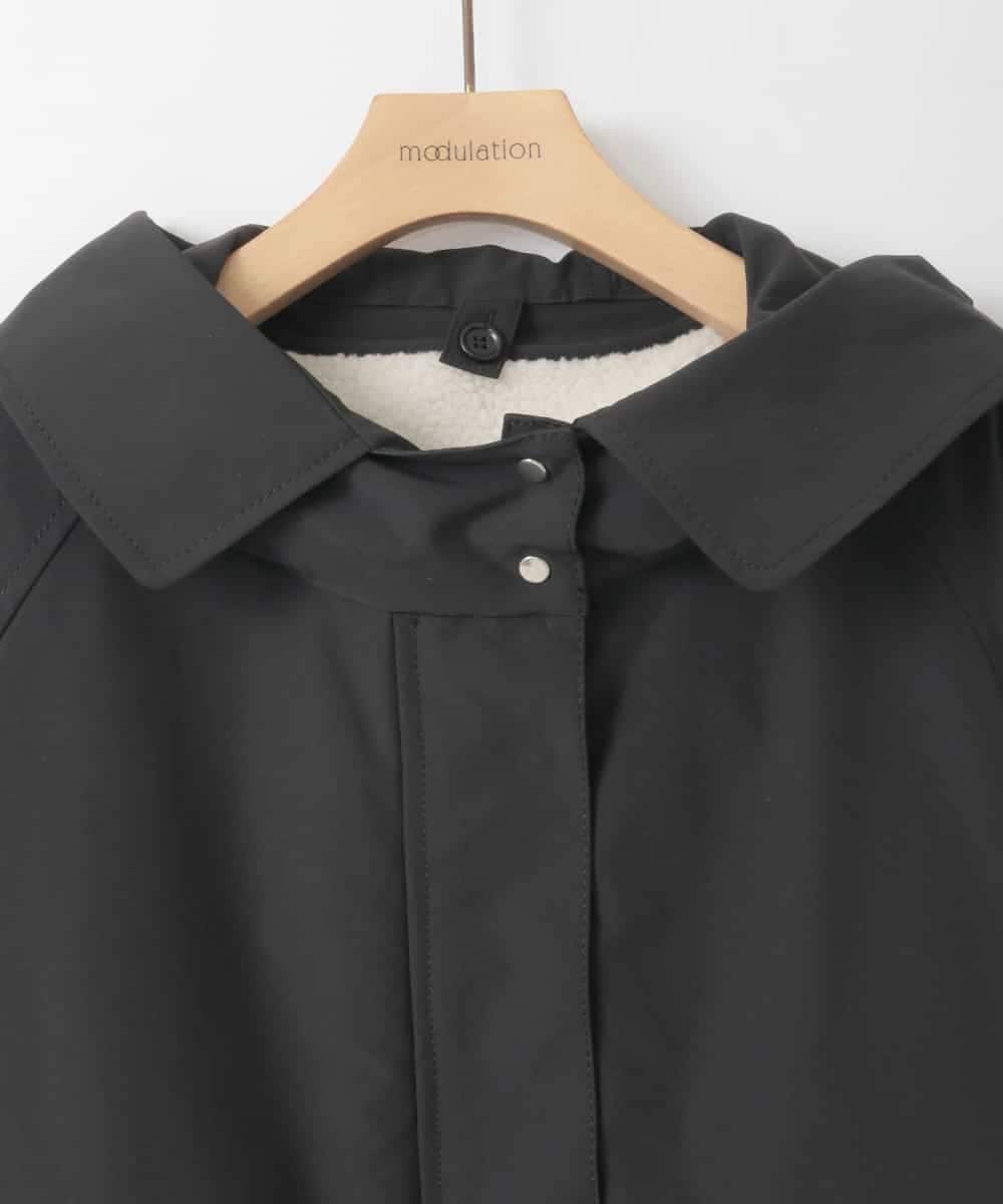 ZMJAE44290 al'aise modulation(アレーズモジュレーション) 【ライナー付き】衿付きフーディーブルゾン ブラック