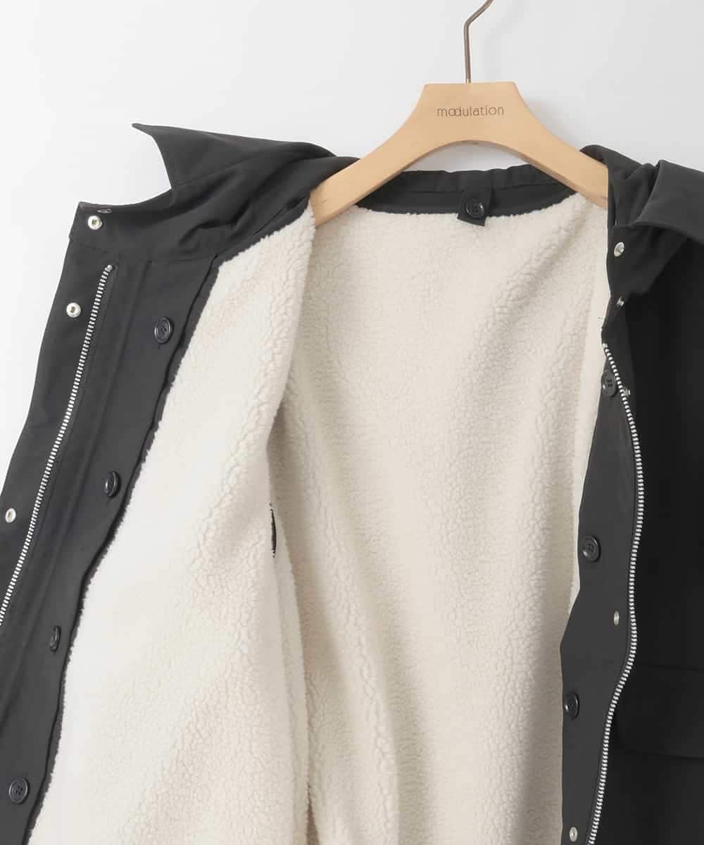 ZMJAE44290 al'aise modulation(アレーズモジュレーション) 【ライナー付き】衿付きフーディーブルゾン ブラック