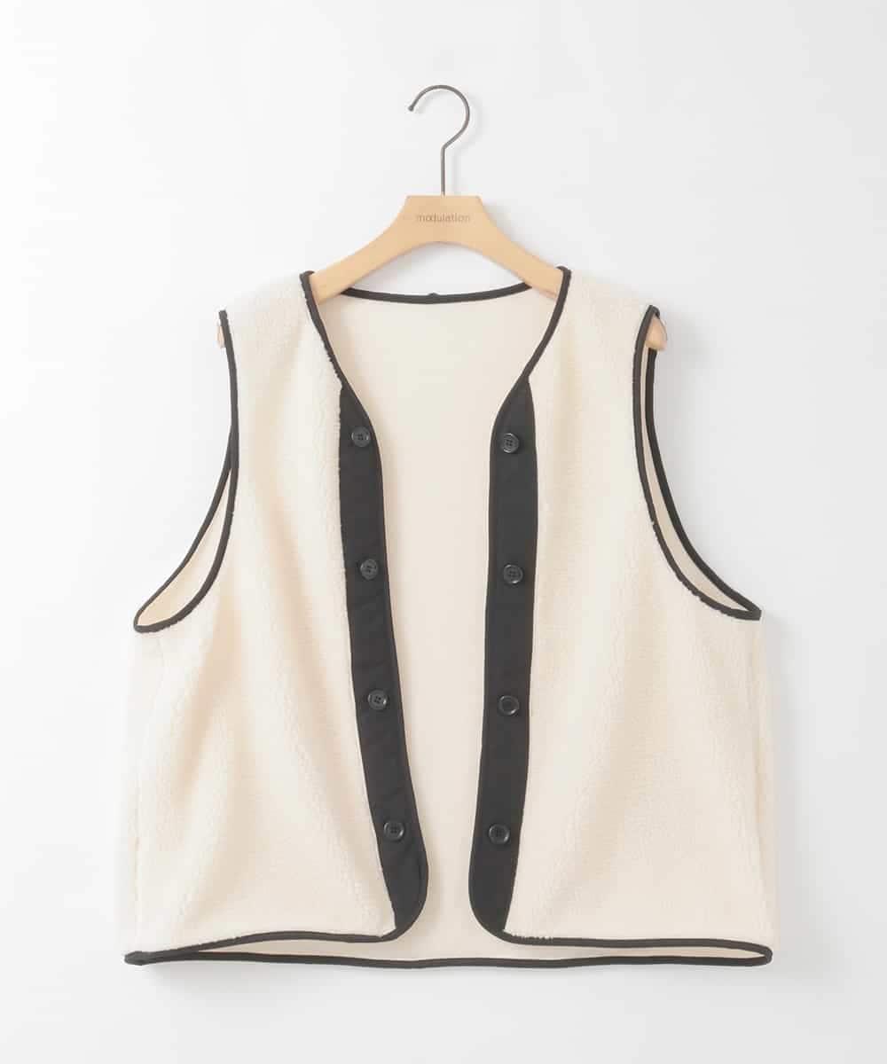 ZMJAE44290 al'aise modulation(アレーズモジュレーション) 【ライナー付き】衿付きフーディーブルゾン ブラック