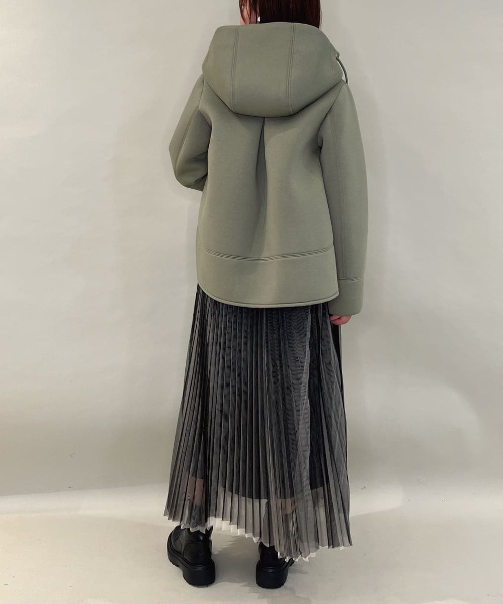 ZMJAE45158 al'aise modulation(アレーズモジュレーション) 異素材ジョイントフーディーブルゾン カーキ