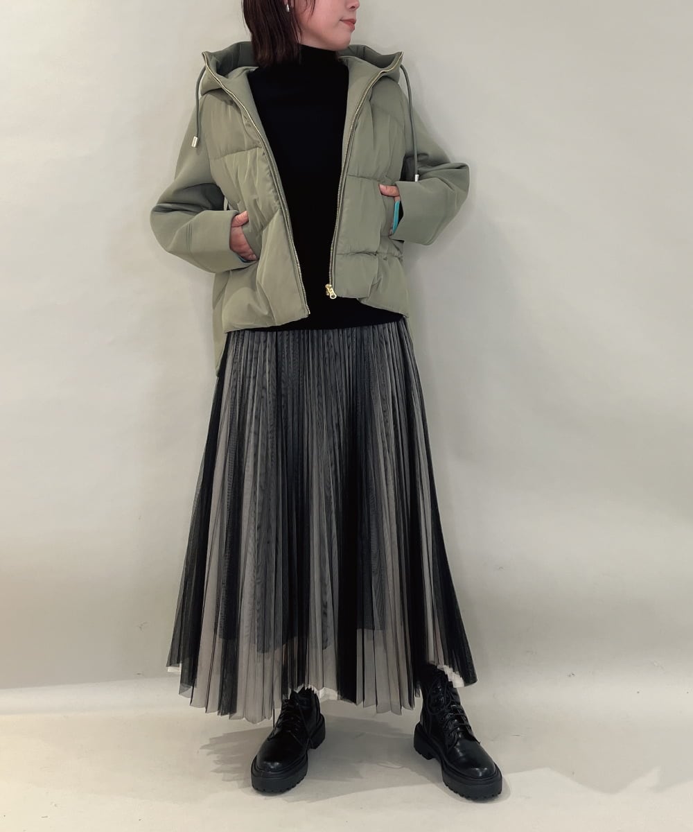 ZMJAE45158 al'aise modulation(アレーズモジュレーション) 異素材ジョイントフーディーブルゾン カーキ