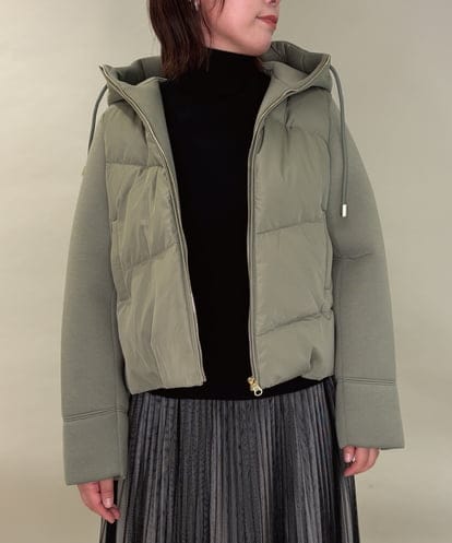 ZMJAE45158 al'aise modulation 異素材ジョイントフーディーブルゾン