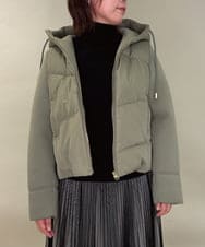 ZMJAE45158 al'aise modulation(アレーズモジュレーション) 異素材ジョイントフーディーブルゾン カーキ