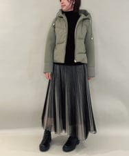 ZMJAE45158 al'aise modulation(アレーズモジュレーション) 異素材ジョイントフーディーブルゾン カーキ