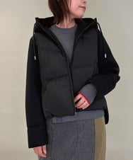 ZMJAE45158 al'aise modulation(アレーズモジュレーション) 異素材ジョイントフーディーブルゾン ブラック