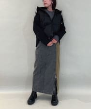 ZMJAE45158 al'aise modulation(アレーズモジュレーション) 異素材ジョイントフーディーブルゾン ブラック