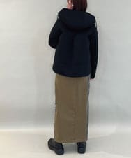 ZMJAE45158 al'aise modulation(アレーズモジュレーション) 異素材ジョイントフーディーブルゾン ブラック