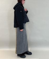 ZMJAE45158 al'aise modulation(アレーズモジュレーション) 異素材ジョイントフーディーブルゾン ブラック