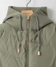 ZMJAE45158 al'aise modulation(アレーズモジュレーション) 異素材ジョイントフーディーブルゾン カーキ