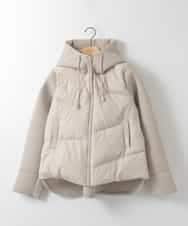 ZMJAE45158 al'aise modulation(アレーズモジュレーション) 異素材ジョイントフーディーブルゾン アイボリー