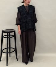 ZMJAE46189 al'aise modulation(アレーズモジュレーション) ラメツイードベスト ブラック