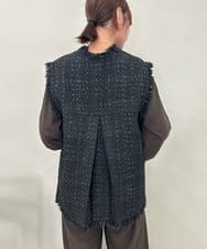 ZMJAE46189 al'aise modulation(アレーズモジュレーション) ラメツイードベスト ブラック