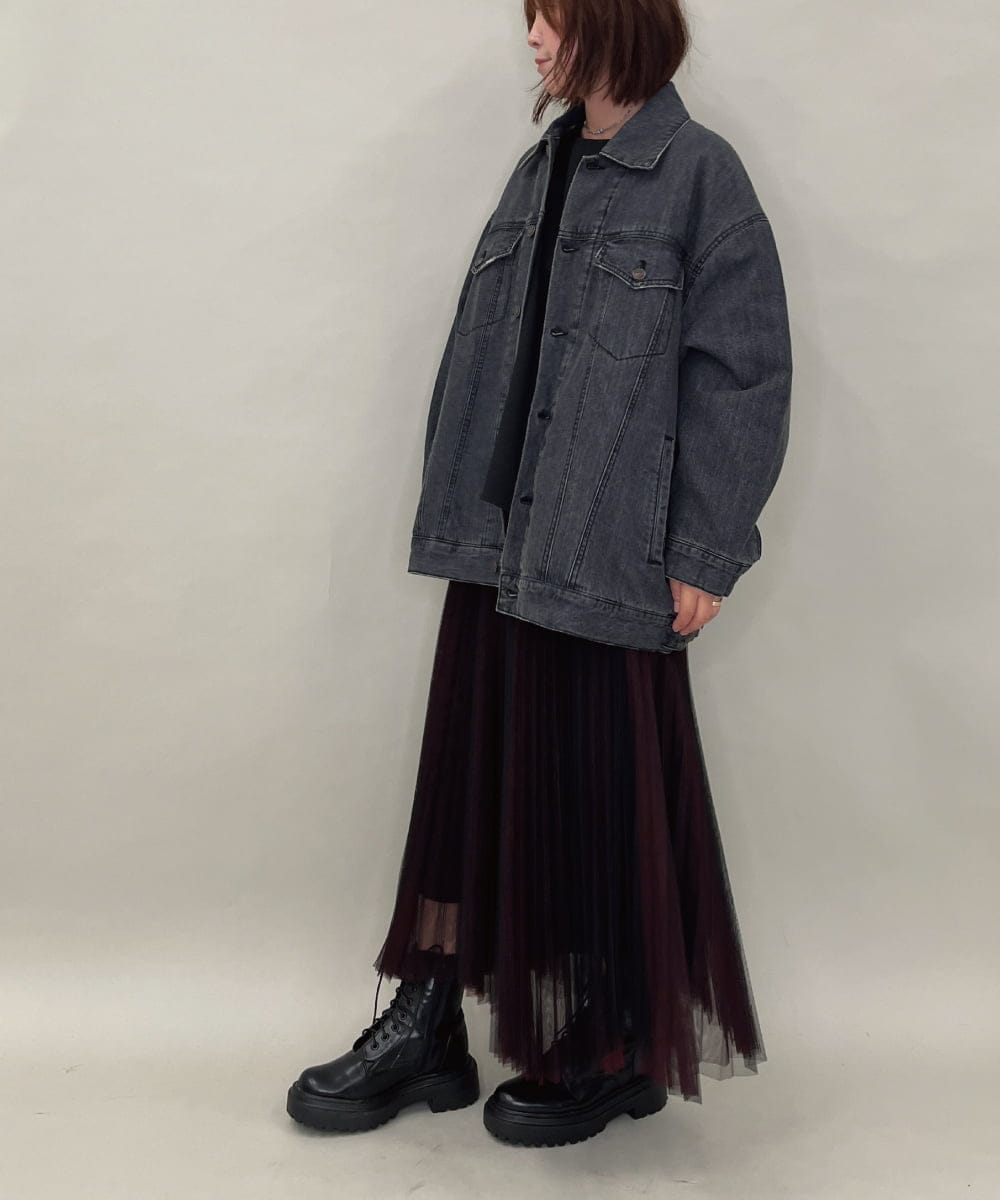 ZMJAE47220 al'aise modulation(アレーズモジュレーション) 中綿キルティングデニムジャケット ブラック