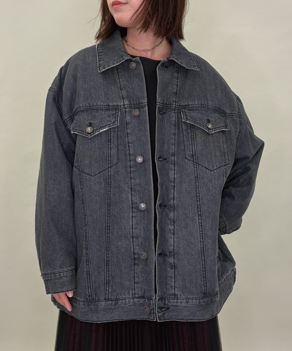 ZMJAE47220 al'aise modulation(アレーズモジュレーション) 中綿キルティングデニムジャケット ブラック