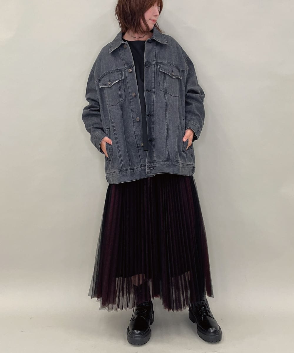 ZMJAE47220 al'aise modulation(アレーズモジュレーション) 中綿キルティングデニムジャケット ブラック