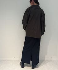 ZMJAE48240 al'aise modulation(アレーズモジュレーション) フラップポケットフェイクレザージャケット ブラウン