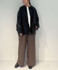 ZMJAE48240 al'aise modulation(アレーズモジュレーション) フラップポケットフェイクレザージャケット ブラック