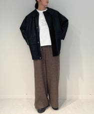 ZMJAE48240 al'aise modulation(アレーズモジュレーション) フラップポケットフェイクレザージャケット ブラック