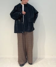 ZMJAE48240 al'aise modulation(アレーズモジュレーション) フラップポケットフェイクレザージャケット ブラック