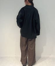 ZMJAE48240 al'aise modulation(アレーズモジュレーション) フラップポケットフェイクレザージャケット ブラック