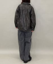 ZMJAE50168 al'aise modulation(アレーズモジュレーション) フェイクレザージップジャケット ブラック