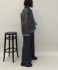 ZMJAE50168 al'aise modulation(アレーズモジュレーション) フェイクレザージップジャケット ブラック