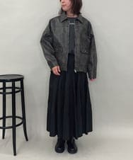 ZMJAE50168 al'aise modulation(アレーズモジュレーション) フェイクレザージップジャケット ブラック