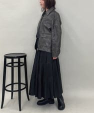 ZMJAE50168 al'aise modulation(アレーズモジュレーション) フェイクレザージップジャケット ブラック