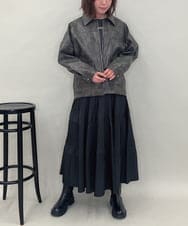 ZMJAE50168 al'aise modulation(アレーズモジュレーション) フェイクレザージップジャケット ブラック