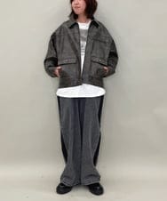 ZMJAE50168 al'aise modulation(アレーズモジュレーション) フェイクレザージップジャケット ブラック