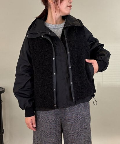 ZMJAE51198 al'aise modulation 【2WAY】ボアベストレイヤードブルゾン