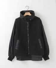 ZMJAE51198 al'aise modulation(アレーズモジュレーション) 【2WAY】ボアベストレイヤードジャケット ブラック